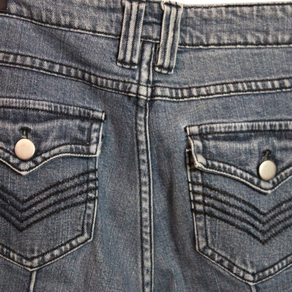 Azi Wide Leg‎ Jeans Front Seam Fold Pocket Size 4 - Picture 2 of 4